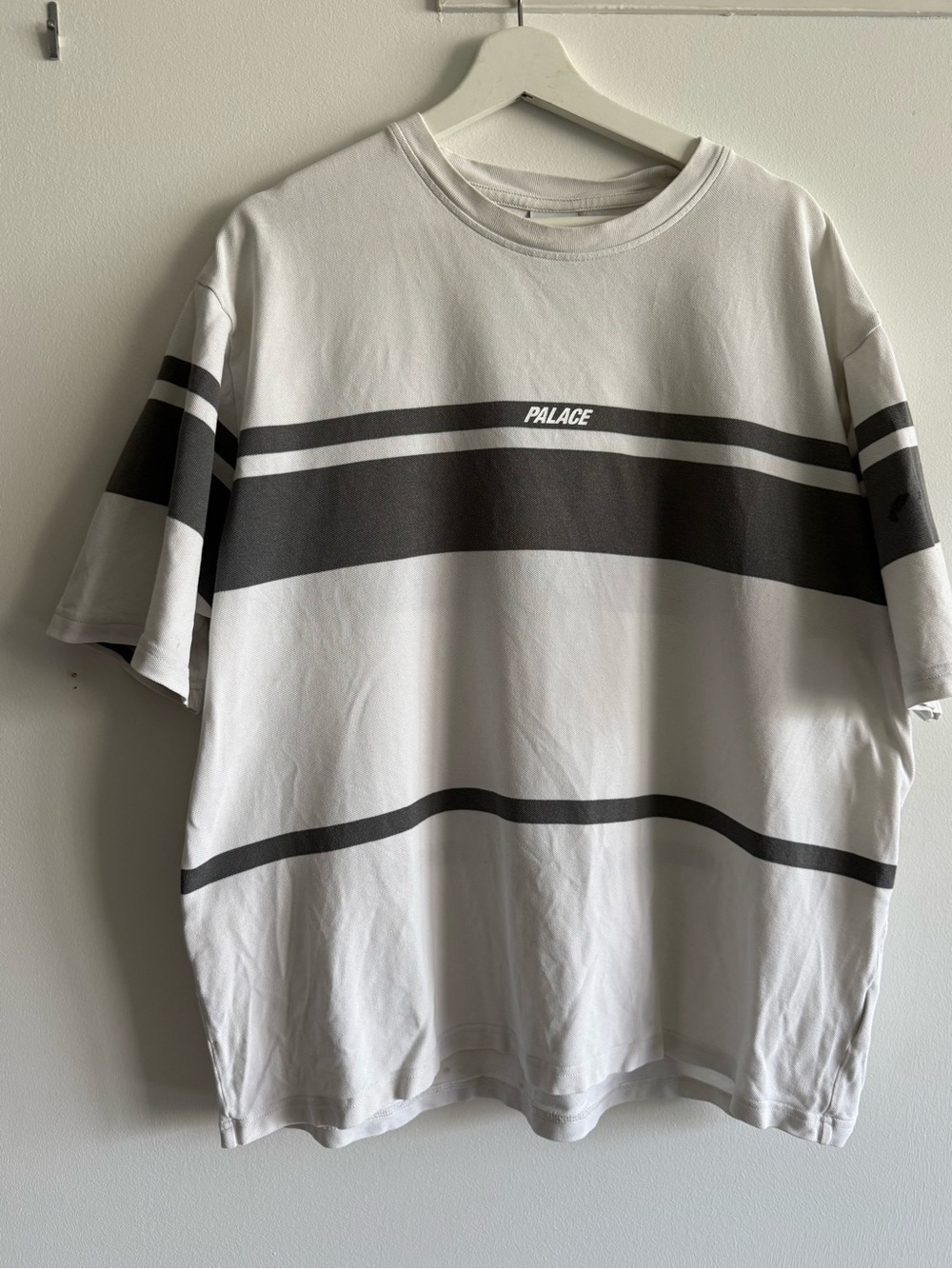 PALACE White T-Shirt with Black Stripe Panels
